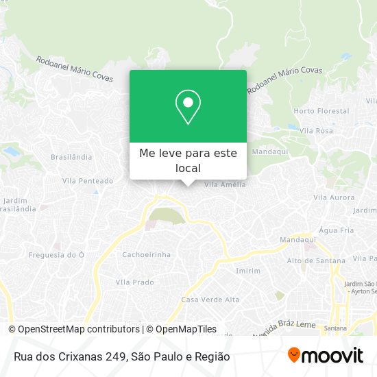 Rua dos Crixanas 249 mapa