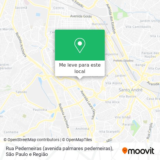 Rua Pederneiras (avenida palmares pederneiras) mapa