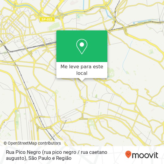 Rua Pico Negro (rua pico negro / rua caetano augusto), Água Rasa São Paulo-SP mapa