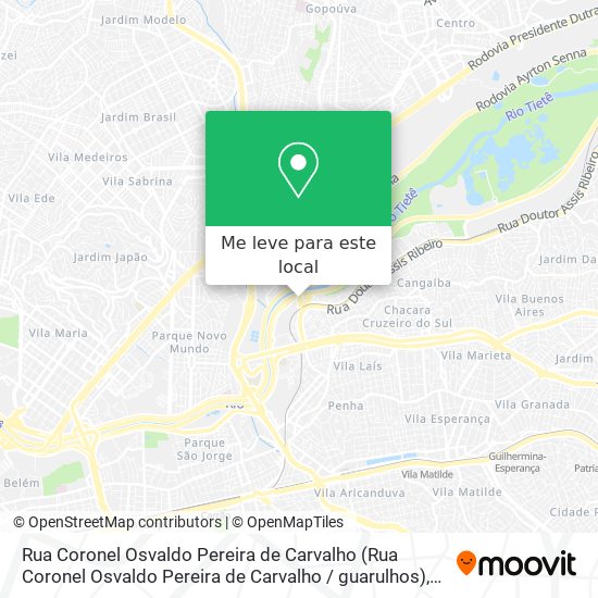 Rua Coronel Osvaldo Pereira de Carvalho mapa