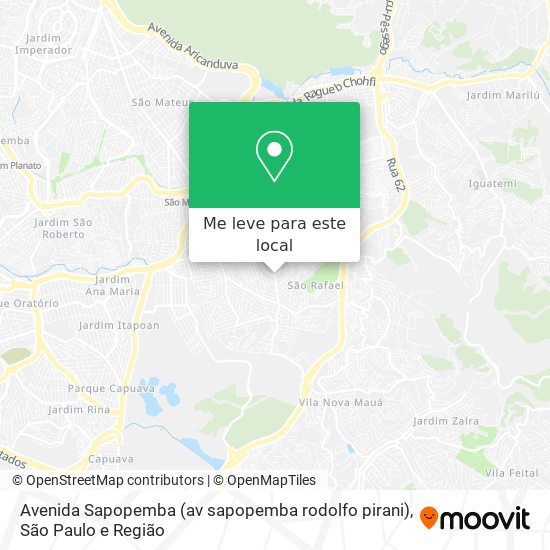 Avenida Sapopemba (av sapopemba rodolfo pirani) mapa