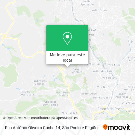 Rua Antônio Oliveira Cunha 14 mapa