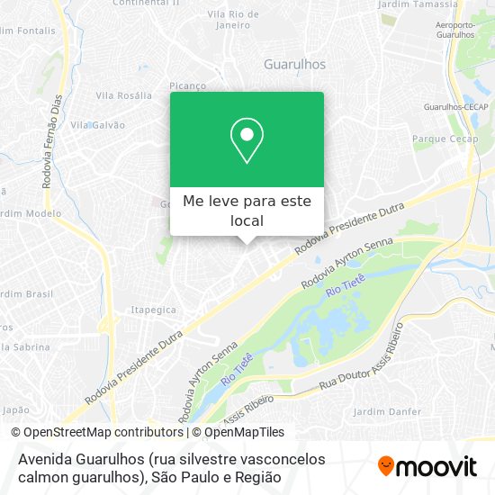 Avenida Guarulhos (rua silvestre vasconcelos calmon guarulhos) mapa