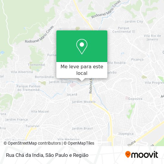 Rua Chá da India mapa