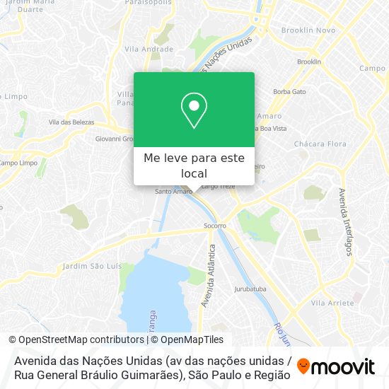 Avenida das Nações Unidas (av das nações unidas / Rua General Bráulio Guimarães) mapa