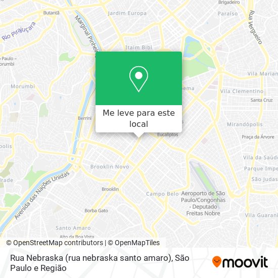 Rua Nebraska (rua nebraska santo amaro) mapa