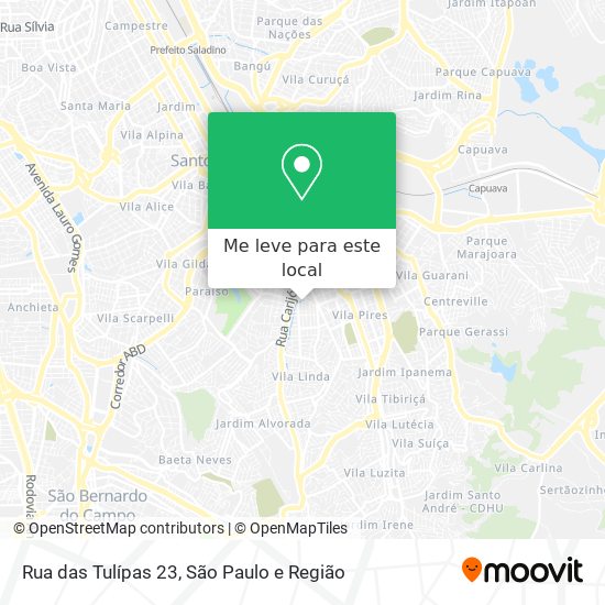 Rua das Tulípas 23 mapa