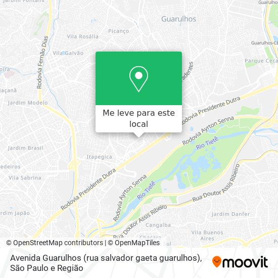 Avenida Guarulhos (rua salvador gaeta guarulhos) mapa