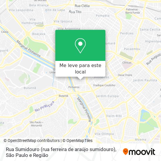 Rua Sumidouro (rua ferreira de araújo sumidouro) mapa