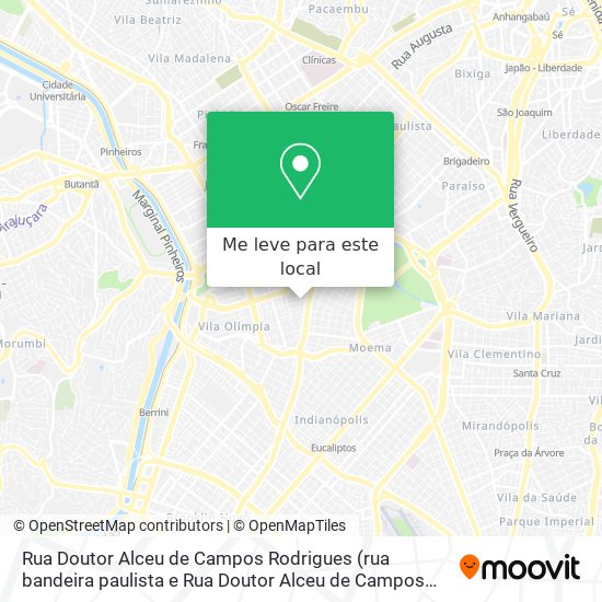 Rua Doutor Alceu de Campos Rodrigues (rua bandeira paulista e Rua Doutor Alceu de Campos Rodrigues) mapa