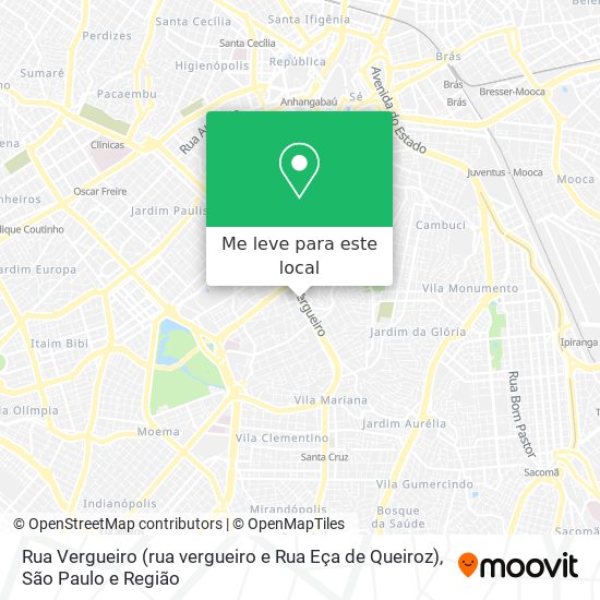 Rua Vergueiro (rua vergueiro e Rua Eça de Queiroz) mapa