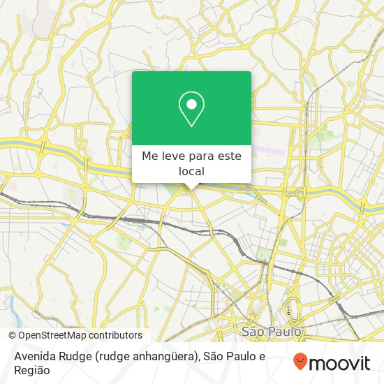 Avenida Rudge (rudge anhangüera), Santa Cecília São Paulo-SP mapa