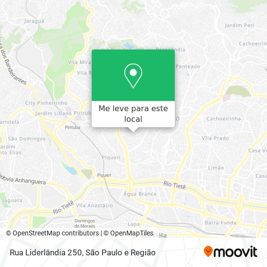 Rua Liderlândia 250 mapa