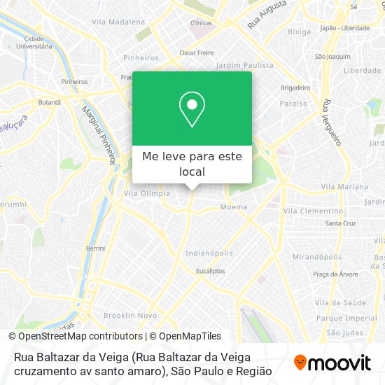 Rua Baltazar da Veiga (Rua Baltazar da Veiga cruzamento av santo amaro) mapa