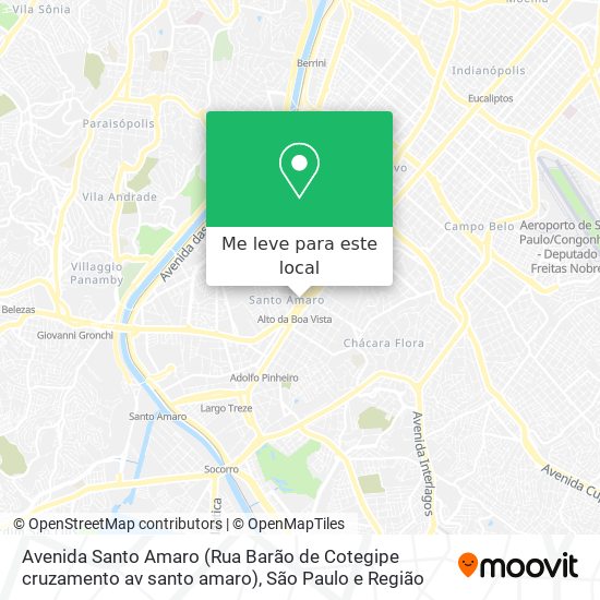 Avenida Santo Amaro (Rua Barão de Cotegipe cruzamento av santo amaro) mapa