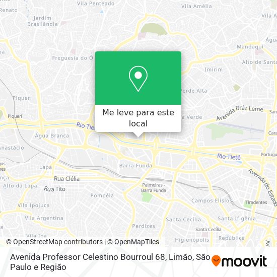 Avenida Professor Celestino Bourroul 68, Limão mapa