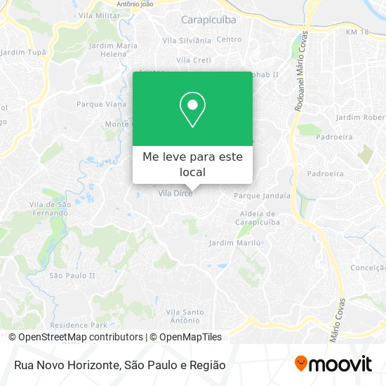 Rua Novo Horizonte mapa