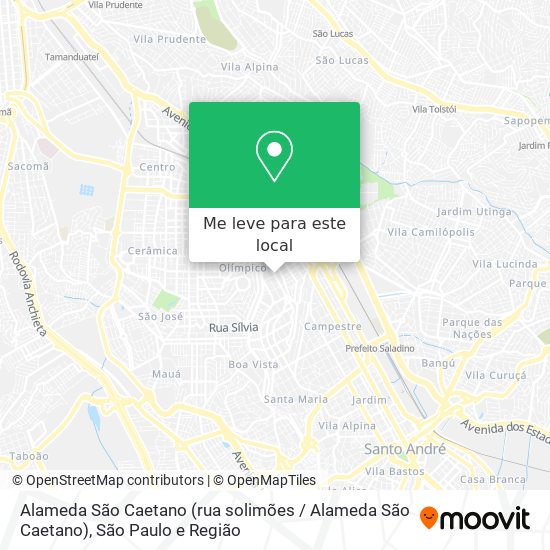 Alameda São Caetano (rua solimões / Alameda São Caetano) mapa