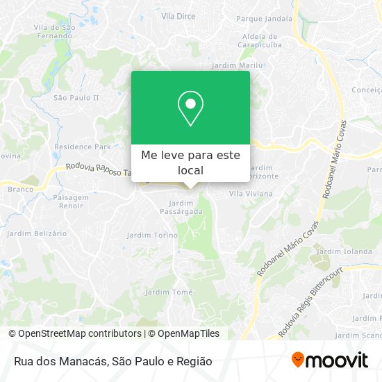 Rua dos Manacás mapa