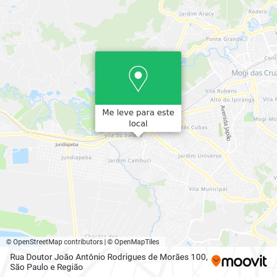 Rua Doutor João Antônio Rodrigues de Morães 100 mapa