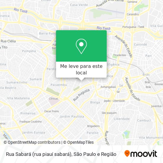 Rua Sabará (rua piauí sabará) mapa