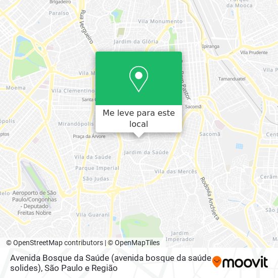 Avenida Bosque da Saúde (avenida bosque da saúde solides) mapa