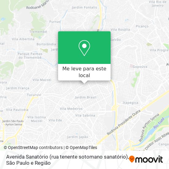 Avenida Sanatório (rua tenente sotomano sanatório) mapa