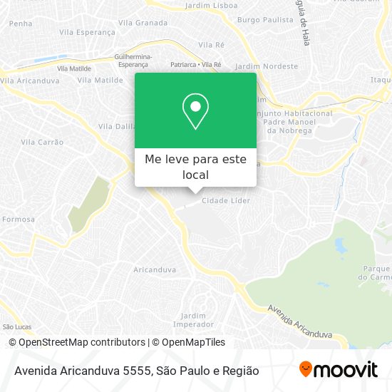 Avenida Aricanduva 5555 mapa