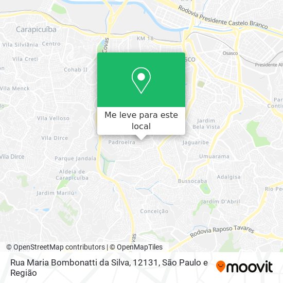 Rua Maria Bombonatti da Silva, 12131 mapa