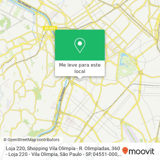 Loja 220, Shopping Vila Olímpia - R. Olimpíadas, 360 - Loja 220 - Vila Olimpia, São Paulo - SP, 04551-000, Br mapa