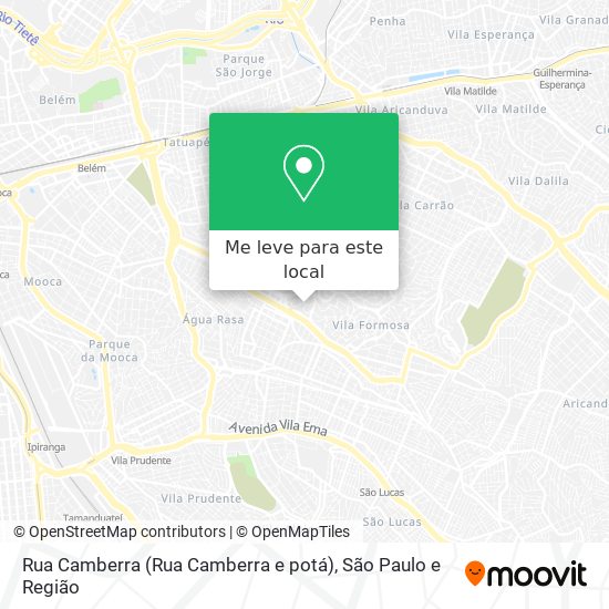 Rua Camberra (Rua Camberra e potá) mapa