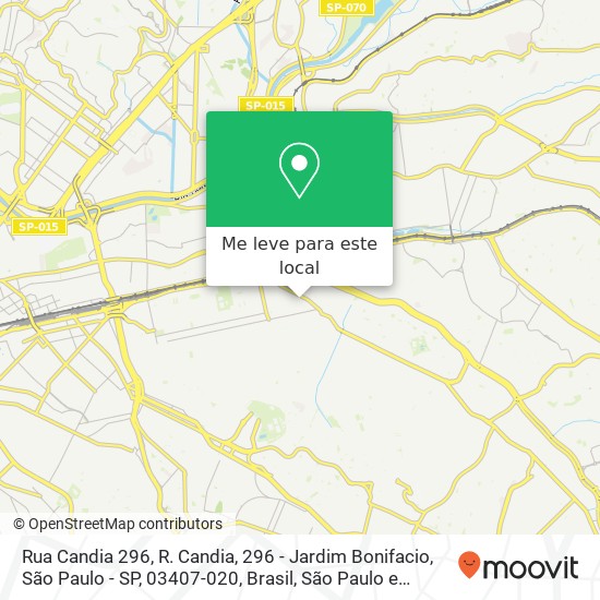 Rua Candia 296, R. Candia, 296 - Jardim Bonifacio, São Paulo - SP, 03407-020, Brasil mapa