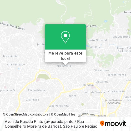Avenida Parada Pinto (av parada pinto / Rua Conselheiro Moreira de Barros) mapa