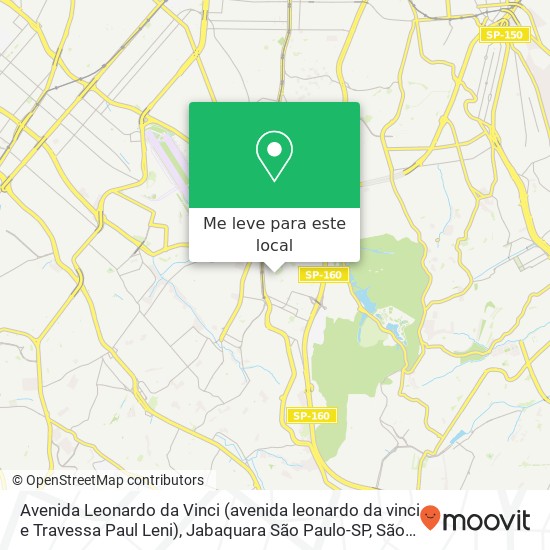 Avenida Leonardo da Vinci (avenida leonardo da vinci e Travessa Paul Leni), Jabaquara São Paulo-SP mapa