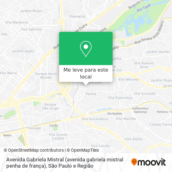 Avenida Gabriela Mistral (avenida gabriela mistral penha de frança) mapa