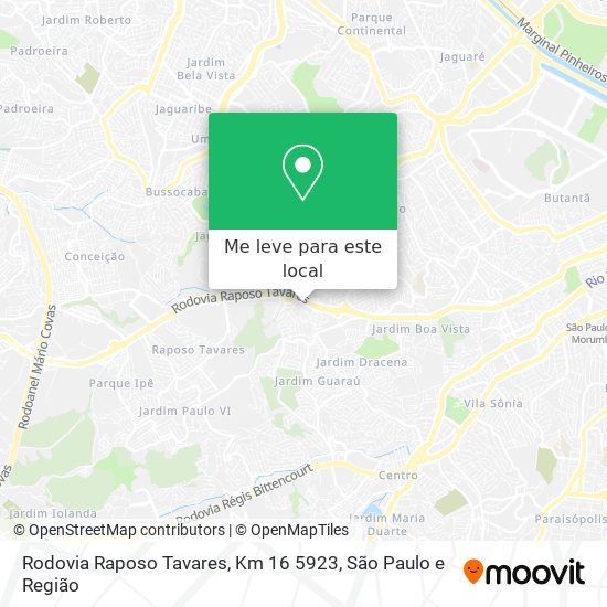 Rodovia Raposo Tavares, Km 16 5923 mapa