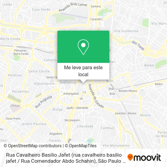 Rua Cavalheiro Basílio Jafet (rua cavalheiro basílio jafet / Rua Comendador Abdo Schahin) mapa