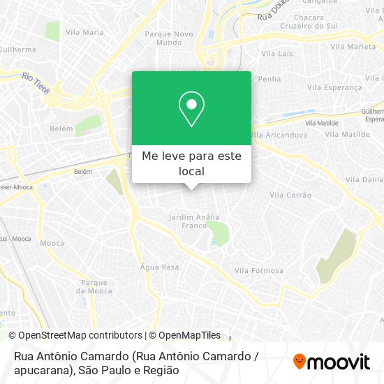Rua Antônio Camardo mapa