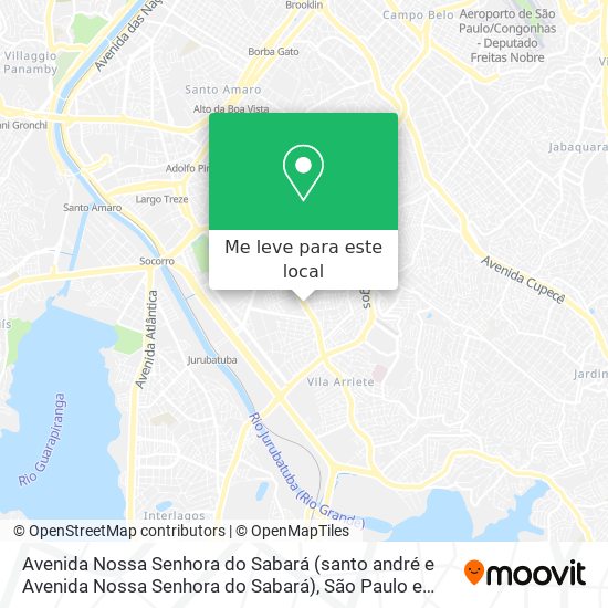 Avenida Nossa Senhora do Sabará (santo andré e Avenida Nossa Senhora do Sabará) mapa