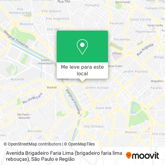 Avenida Brigadeiro Faria Lima (brigadeiro faria lima rebouças) mapa