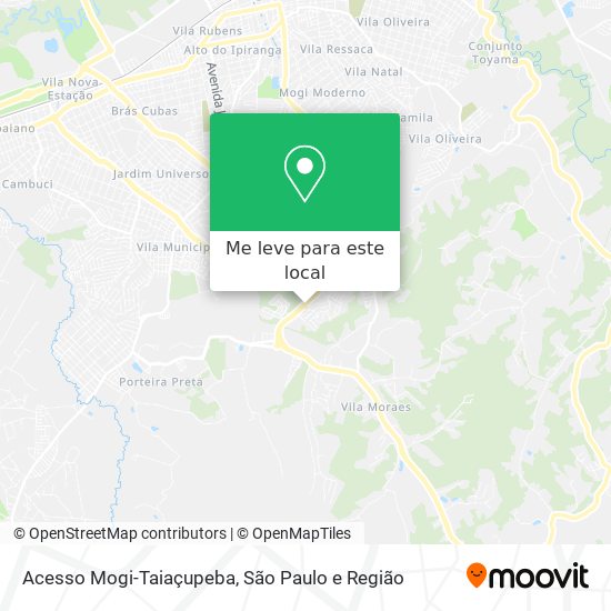 Acesso Mogi-Taiaçupeba mapa