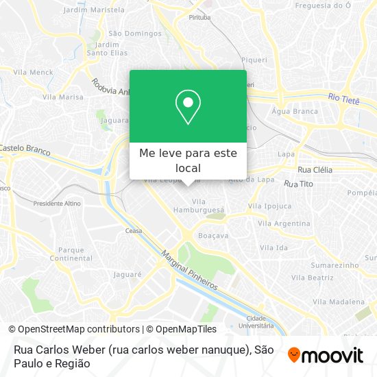 Rua Carlos Weber (rua carlos weber nanuque) mapa