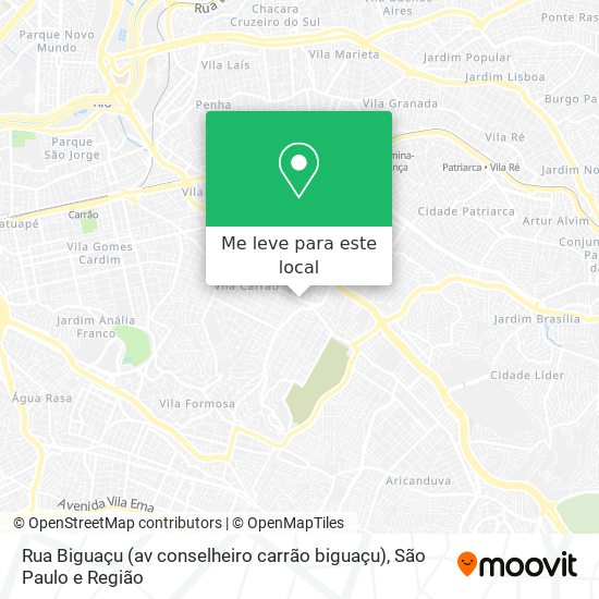 Rua Biguaçu (av conselheiro carrão biguaçu) mapa