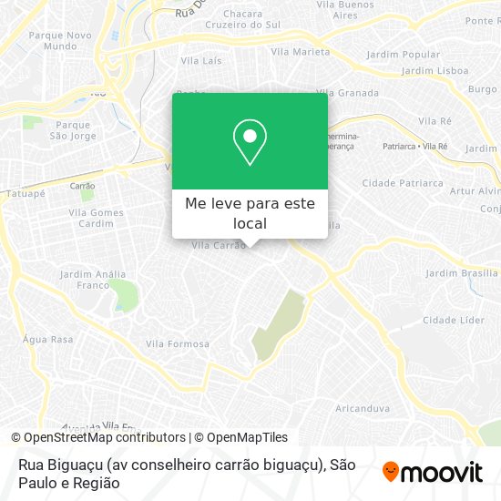 Rua Biguaçu (av conselheiro carrão biguaçu) mapa