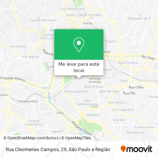 Rua Cleomenes Campos, 29 mapa