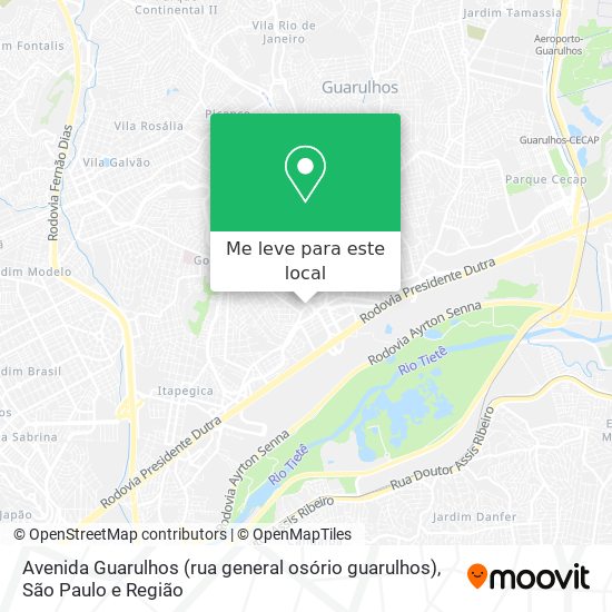 Avenida Guarulhos (rua general osório guarulhos) mapa