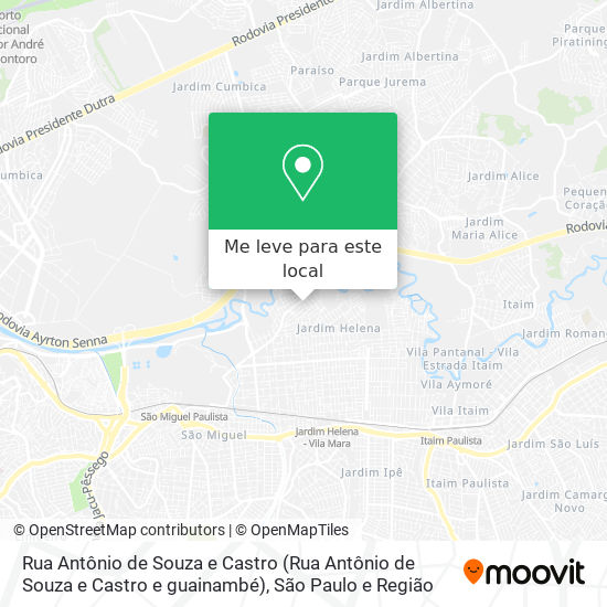 Rua Antônio de Souza e Castro mapa