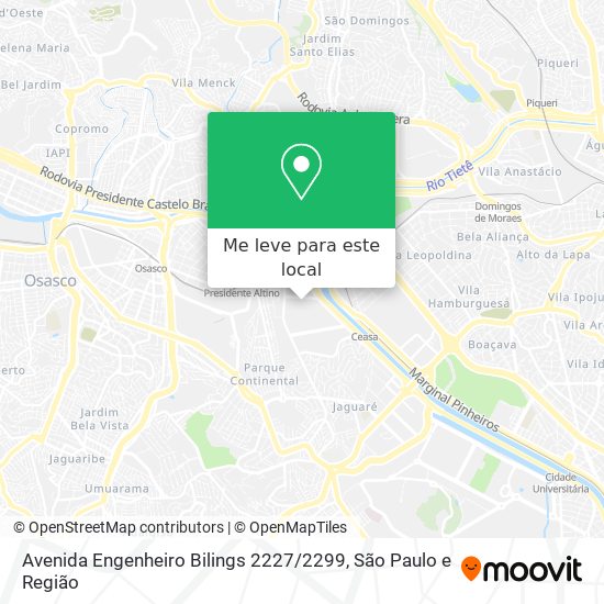 Avenida Engenheiro Bilings 2227 / 2299 mapa