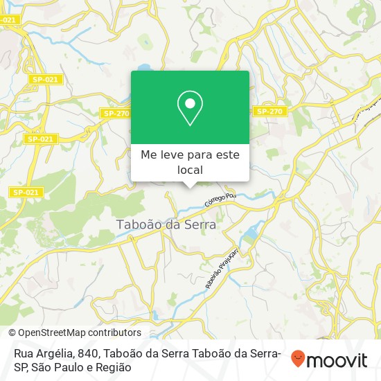 Rua Argélia, 840, Taboão da Serra Taboão da Serra-SP mapa