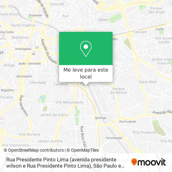 Rua Presidente Pinto Lima (avenida presidente wilson e Rua Presidente Pinto Lima) mapa